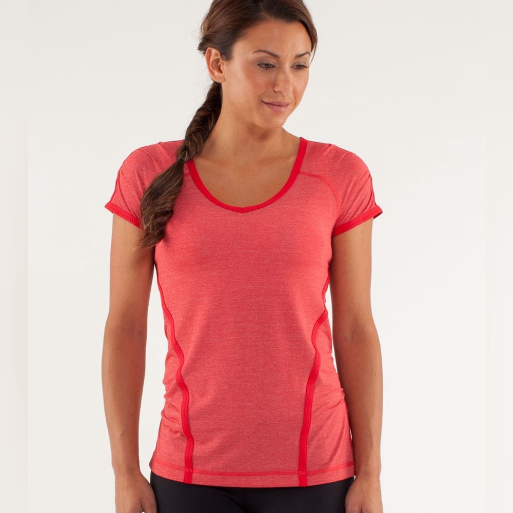 Lululemon Run: Team Spirit Tech Short Sleeve in
Currant